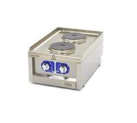 Maxima Cocina eléctrica de clase comercial Gastro, 400 x 600 mm de profundidad, 2 quemadores, 3500 W