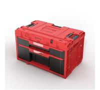 Máxima organización con 2 cajones: la caja de herramientas Qbrick cuenta con un cajón bajo (8 kg de capacidad de carga) y un cajón alto (16 kg de capacidad de carga) para una organización perfecta de