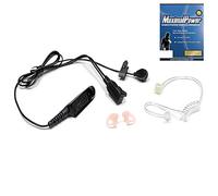 MaximalPower Auriculares de 2 Cables con Tubo de Bobina Transparente, Auricular, Molde para Orejas y micrófono PTT para radios bidireccionales Motorola HT750 HT1250 HT1250 LS HT1550 MTZ850