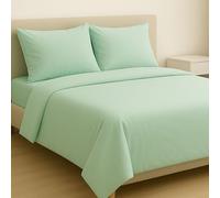MAXIME MAISON - Sabanas 180x200 Algodon (Verde/Salvia) Juego de Sabanas, Bed Sheets, Juego Sabanas 4 Piezas (Sábana Bajera, Sábana Plana y 2 Fundas de Almohada) Sabanas Refrescantes Made in Italy