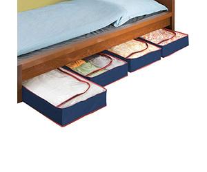 Maximex 4380040500 Cómoda Bajo Cama, Juego de 4, Azul/Roj