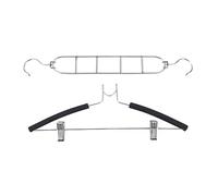 Maximex 89830500 Perchas Multifuncionales de Acero Inoxidable, Plata Brillo/Negro