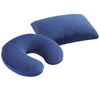 Maximex 9939890500 Almohada de Viaje 2 en 1 con Cojín para El Cuello, Azul