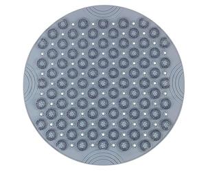 Maximex Alfombrilla de Ducha con Zona de Reflejo de pies, Alfombrilla de Ducha con Botones de Masaje para circulación sanguínea de los pies, plástico, 55 x 55 cm, Color Gris