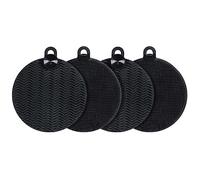 Maximex Esponjas de Silicona Redondas, 4 Unidades, Color Negro, fácil y Suave, 12 x 1,5 x 14 cm, Color Negro