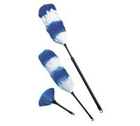 Maximex Juego de plumero azul de 3 piezas, eficaz eliminación de polvo, siempre el plumero correcto, 3 tamaños diferentes, tamaño (L): 26 cm, mini, 56 cm, mediano, 96 - 110 cm, extensible