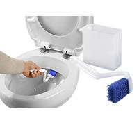 Maximex Limpiador de Borde de Inodoro con Caja de Pared con 2 ventosas, Polipropileno, Color Blanco/Morado