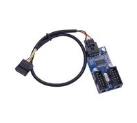 Maximiza el puerto USB con extensión de cabecera de placa base de 9 pines, divisor de 9 pines para múltiples usuarios de dispositivos de 1 a 2/4 HUB, adaptador USB de placa de PC