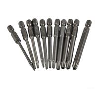 Maximiza tu colección de herramientas Once controladores Torx magnéticos; cada uno mide setenta y cinco milímetros de longitud total