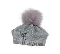 maximo Gorro para niña con Brillantes y pompón de Piel sintética. Gris (grisáceo 5). 51-523