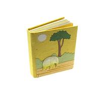 Maximus carnet de notes en bouse d'éléphant - commerce équitable - petit 90 x 105 mm jaune