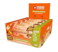 MaxiNutrition Barrita proteica de gofre con crema de pistacho, 26% de proteína, 199 kcal (12 barritas de proteína x 39 g), sin azúcares añadidos