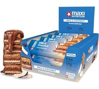 MaxiNutrition Barrita proteica de waffle con leche y coco, 22% de proteína, 174 kcal (12 barritas de proteína x 40 g), sin azúcar añadido