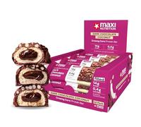 MaxiNutrition Barritas proteicas Creamy Core Bar sabor chocolate negro y coco, 12 x 45 g, 32% de proteína (14 g por barrita), bajo en azúcar (1 g), sin azúcares añadidos, sin aromas artificiales.