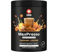 MaxiNutrition MaxPresso Caramel 300 g, café con proteínas, polvo de Whey Coffee, 21 g de proteínas por porción, sin azúcar y bajo en grasa, se puede comer caliente y frío