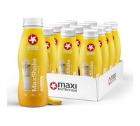 MaxiNutrition - MaxShake - Batido de Proteínas 25 g por Unidad - Pack 12 uds x 330 ml - Bajo en Grasa y Carbohidratos - Sin Lactosa ni Aromas Artificiales - Elaborado en Alemania (Sabor Banana)