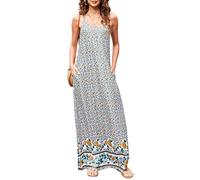 Maxivestido extra largo para mujer alta, bohemio, floral, largo (XXL, estampado floral B01)