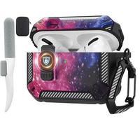 Maxjoy Funda para AirPods Pro 3 2025 con bloqueo automático MagSafe, funda protectora a prueba de golpes con soporte para teléfono con kit de limpieza y llavero, compatible con Apple AirPods Pro 3ª