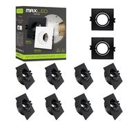 Maxled, Light is Led! 10x Marco Foco Empotrable GU10 para Bombillas LED/Halógeno 30° Giratorio Cuadrado Focos Downlight Marcos Empotrado Ojos de Buey de Techo para Baño Sala Cocina Orificio 75mmx75mm