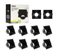 Maxled, Light is Led! 10x Marco Foco Empotrable GU10 para Bombillas LED/Halógeno Cuadrado Focos Downlight Lámpara Marcos Empotrado Ojos de Buey de Techo para Baño Sala Cocina Orificio 83mm x 83mm