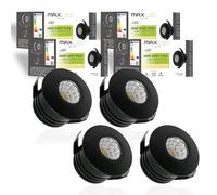 Maxled, Light is Led! 4 Mini Focos LED Empotrable Interior Techo 3W Negro Foco Spot COB Blanco Cálido 3000K 210LM Aluminio LED Iluminación de Vinoteca Armario Cocina Φ40 mm x 31mm | Montaje Φ35 mm