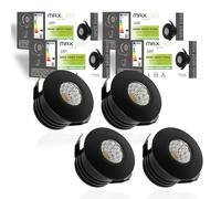 Maxled, Light is Led! 4 Mini Focos LED Empotrable Interior Techo 3W Negro Foco Spot COB Blanco Natural 4000K 210LM Aluminio LED Iluminación de Vinoteca Armario Cocina Φ40 mm x 31mm | Montaje Φ35 mm