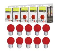 Maxled, Light is Led! Bunte Glühbirnen E27 Außenbereich 1W Farbige LED Glühbirne 50LM G45 Beleuchtung Birne Bunt Deko Leuchtmittel Birnenform für Außen Innen Hochzeit Weihnachten Party Bar 10er Pack