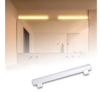 Maxled, Light is Led! Linestra LED S14S 30cm 8W Equivalente a 60W 600LM Blanco Cálido 2700K LED Lineal Lámpara Angulo de Haz 180° S14S Bombilla Tubo 2 Casquillos para Cocina Baño Espejo No Regulable