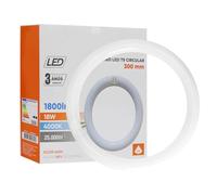 Maxled, Light is Led! T9 Tubo LED Circular G10Q Φ30cm 18W 1800LM 4000K Blanco Neutra Alternativa a Las Lámpara Fluorescentes Clásicas T9 Bombilla Redondo PC 230V Optimo Consumo Energético No Regulable
