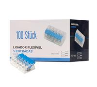 Maxled, Light is Led! Terminales de Conexión 5 Pines 100x Conectores Eléctricos para Todo Tipo Conductores Conector de Cable Compacto con Palancas para Cable Sólido 0.2-4mm² Trenzado 0.14-4mm² 415