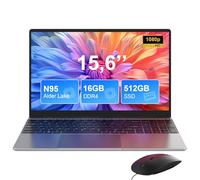 MAXLEGEN Ordenador Portátil de 15,6 Pulgadas, 16GB DDR4 512GB SSD con Intel N95 (hasta 3,4 GHz), Win11, PC Portátil con Ratón, 1920 * 1080, 2,4 G/5 G, WiFi, BT5.0, Tipo C, USB, HDMI
