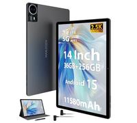 MAXLEGEN Tablet 14 Pulgadas, 2.5K FHD, Android 15, 36GB RAM, 256GB ROM/1 TB, 4G LTE Doble SIM + 5G WiFi, Octa-Core, 4 Altavoces, GPS, 11580mAh, 13MP Cámara, Tableta con Funda Auricular y Tab Pen