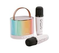 MaxLife MXKS-200 Máquina de Karaoke Rosa - Altavoz Bluetooth Portátil con Dos Micrófonos Inalámbricos para Niños y Adultos - Máquina de Karaoke - Juguete Electrónico - Regalo Perfecto