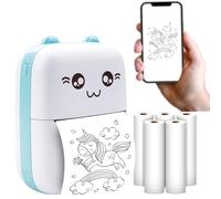 Maxlife MXTP-100 Mini Impresora de bolsillo, Impresora de fotos para teléfono móvil, mini impresora de fotos portátil, impresora Bluetooth móvil, cable USB, papel térmico para ayuda de aprendizaje,