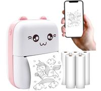 Maxlife MXTP-100 Mini Impresora de bolsillo, Impresora de fotos para teléfono móvil, Mini Impresora de Fotos Portátil, Impresora Móvil Bluetooth para Smartphone Móvil, Cable USB, Papel Térmico para