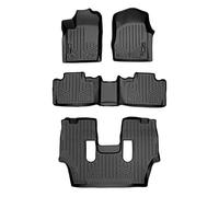 MAXLINER - Juego de Alfombrillas de 3 Filas Negras para Dodge Durango 2013-2016 con Ganchos Dobles de Fila Delantera y Asientos de Cubo de Segunda Fila