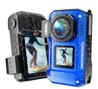 MaxMango D50 33FT Cámara Digital Impermeable, 8K 70MP Cámara Acuática con 16 GB, Cámara de Fotos con 2.88" Doble Pantalla 18x, Resistente al Polvo y a los Golpes, Autofocus - Azul