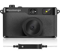 Maxmango D53 Camara Vintage Digital sin Pantalla, Cámara Retro 12 MP para Capturar Momentos Reales, Filtros DIY Descargables, Transferencia USB-C, Tarjeta SD de 8 GB Incluida (Negro)