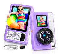 Maxmango D70 4K Camara Acuatica - 48MP 10FT Cámara de Fotos Impermeable para Snorkel - Doble Pantalla Compacta Flotable con 32GB - Zoom Digital 18X para Niños Adolescentes Principiantes Adulto-Morado