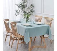 maxmill Rectangle Textured Tablecloth Waterproof Spillproof Wrinkle Free Table Cloth, Kitchen Dining Tabletop Decoration, Fabric Table Cover for Outdoor and Indoor Use, 52 x 70 Inch, Dusty Blue