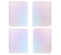 Maxmoc 16 hojas de lámina holográfica, vinilo transparente holográfico, pegatinas holográficas autoadhesivas, tamaño A4, superposición holográfica, película impermeable, para decoración de