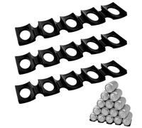 Maxmoc Juego de 2 soportes para botellas de frigorífico, de silicona, antideslizantes, apilables, con capacidad para 15 botellas, para cocina, armario de cerveza, color negro