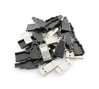 Maxmoral 10 Conectores USB 2.0 Tipo A Macho de 4 Pines con Cubierta de plástico Negro, Conector DIY