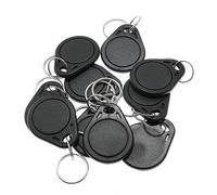 Maxmoral 10 llaveros de plástico negro ID 125 KHz RFID regrabable T5577 para grabador RFID
