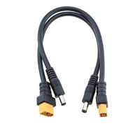 Maxmoral 2 unids 30cm XT60 Cable adaptador XT60 macho Bullet Conector a macho DC 5.5x2.1mm Cable de alimentación para Fatshark Skyzone FPV Monitor Power