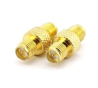 maxmoral 2pcs RP SMA hembra a RP SMA hembra conector barril tipo RF Coaxial coaxial adaptador