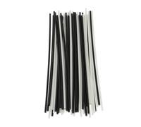 Maxmoral 50 marcadores laterales de diapasón de guitarra para bajo, accesorios de instrumentos de plástico, piezas de xilófono, blanco y negro, 25 piezas de cada color 1,5 mm x 100 mm