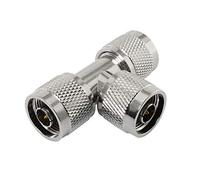 Maxmoral Adaptador coaxial RF de 3 vías N macho a 2 N macho tipo T adaptador de conector coaxial