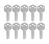 Maxmoral Llave semiacabada en blanco, 10 unidades, estructura de cobre sin cortar, longitud 52,8 mm, color plateado