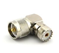 maxmoral RF adaptador coaxial Coaxial, UHF PL259 a SO239 adaptador de macho a hembra Ángulo Derecho 90 Degree Jack conector